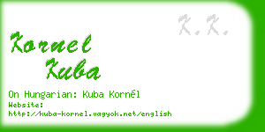 kornel kuba business card